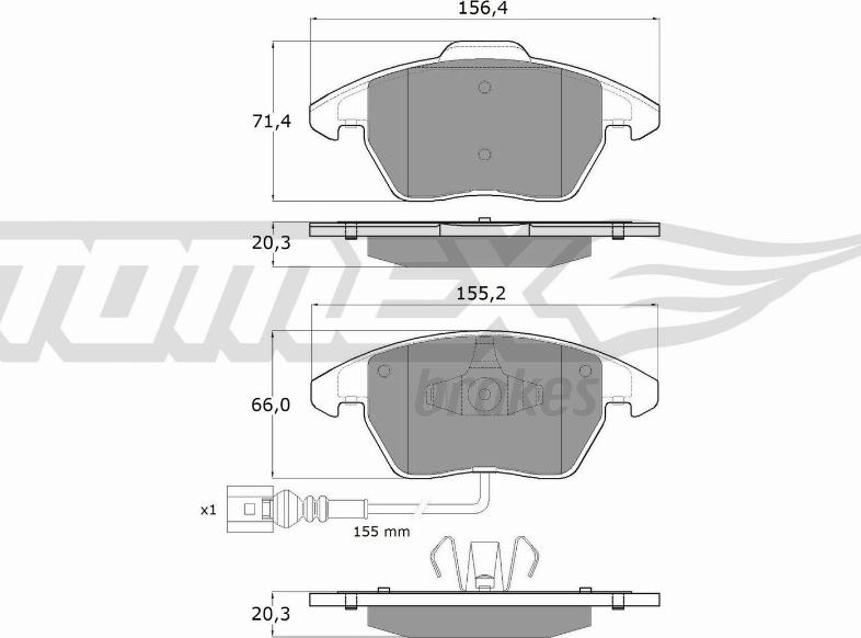 TOMEX brakes TX 13-11 - Гальмівні колодки, дискові гальма autocars.com.ua