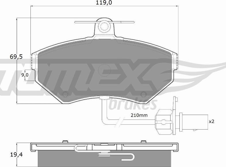 TOMEX brakes TX 13-121 - Гальмівні колодки, дискові гальма autocars.com.ua