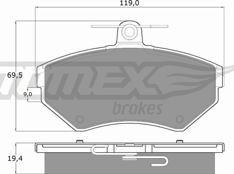 TOMEX brakes TX 13-12 - Гальмівні колодки, дискові гальма autocars.com.ua