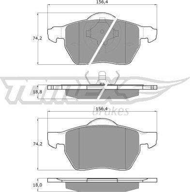 TOMEX brakes TX 13-131 - Гальмівні колодки, дискові гальма autocars.com.ua