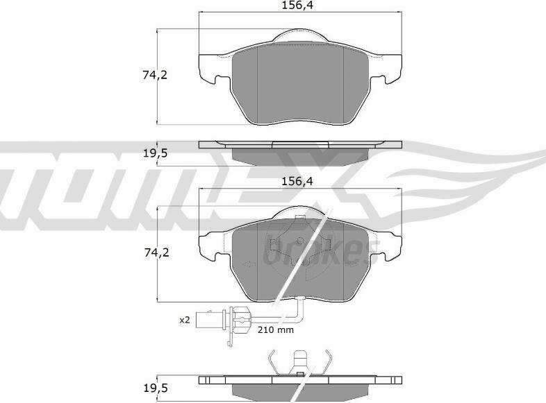 TOMEX brakes TX 13-13 - Гальмівні колодки, дискові гальма autocars.com.ua