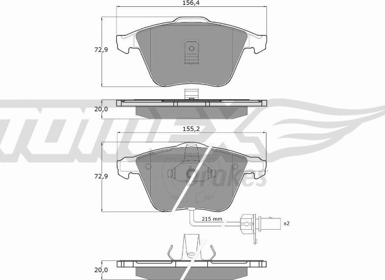 TOMEX brakes TX 13-14 - Гальмівні колодки, дискові гальма autocars.com.ua