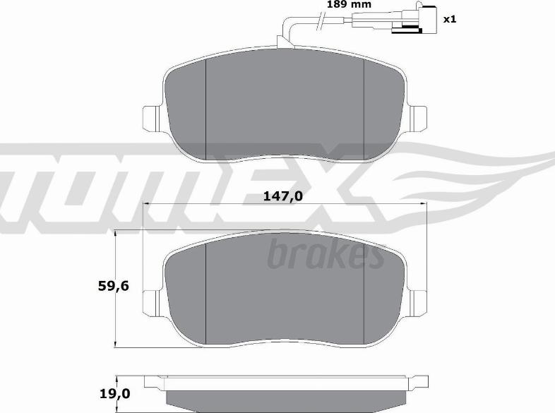 TOMEX brakes TX 13-341 - Гальмівні колодки, дискові гальма autocars.com.ua