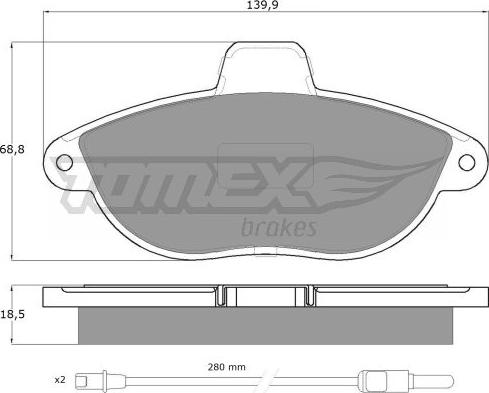 TOMEX brakes TX 13-35 - Тормозные колодки, дисковые, комплект autodnr.net