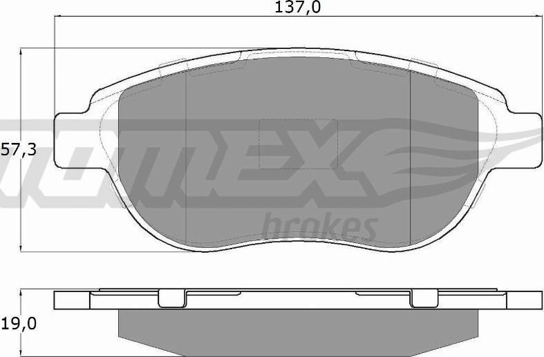 TOMEX brakes TX 13-42 - Гальмівні колодки, дискові гальма autocars.com.ua