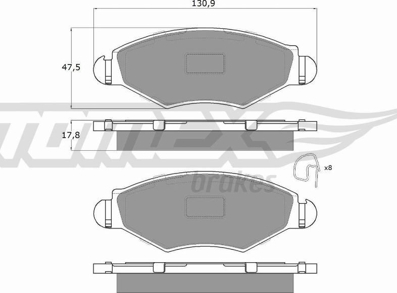 TOMEX brakes TX 13-43 - Гальмівні колодки, дискові гальма autocars.com.ua