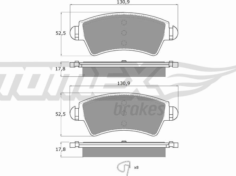 TOMEX brakes TX 13-44 - Гальмівні колодки, дискові гальма autocars.com.ua