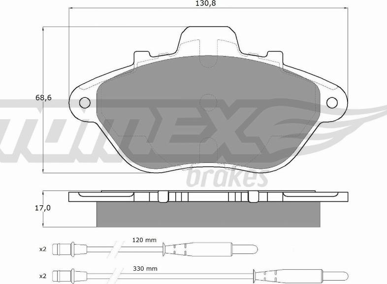TOMEX brakes TX 13-45 - Гальмівні колодки, дискові гальма autocars.com.ua