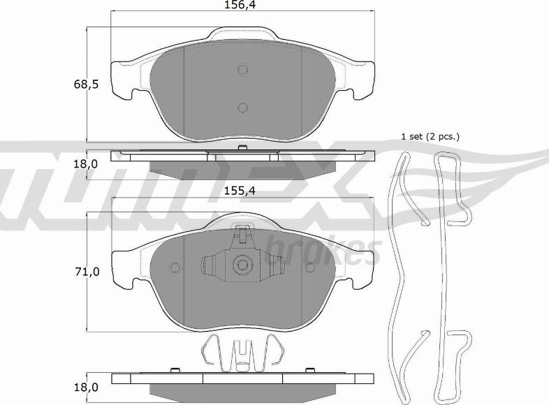 TOMEX brakes TX 13-50 - Гальмівні колодки, дискові гальма autocars.com.ua