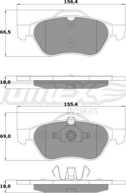 TOMEX brakes TX 13-51 - Гальмівні колодки, дискові гальма autocars.com.ua