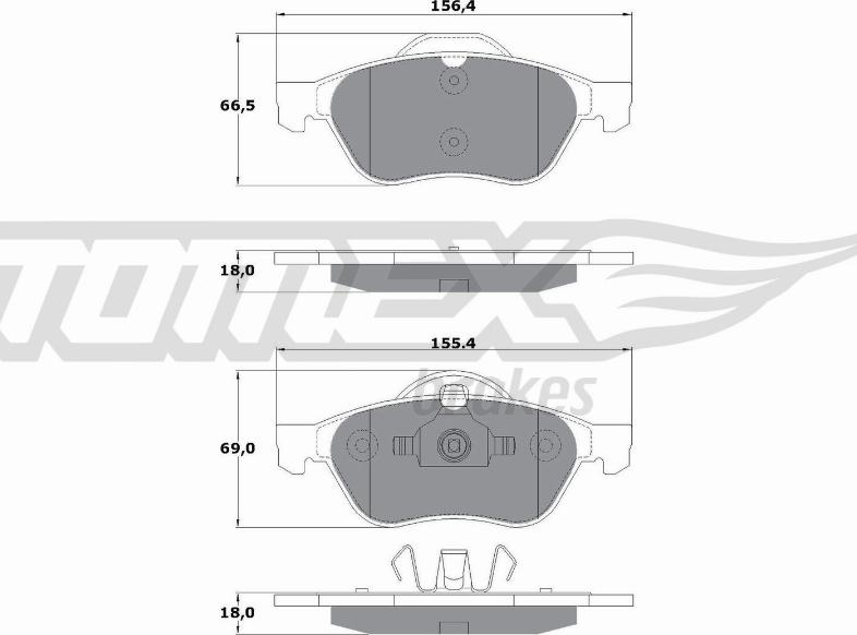 TOMEX brakes TX 13-51 - Гальмівні колодки, дискові гальма autocars.com.ua