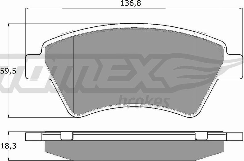 TOMEX brakes TX 13-54 - Гальмівні колодки, дискові гальма autocars.com.ua