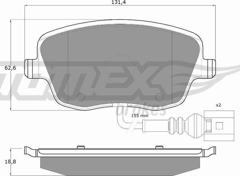 TOMEX brakes TX 13-591 - Гальмівні колодки, дискові гальма autocars.com.ua