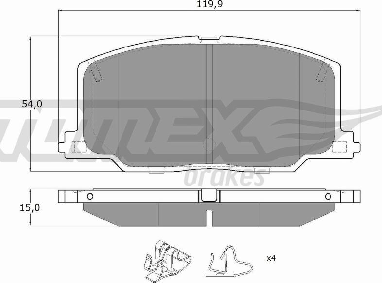 TOMEX brakes TX 13-69 - Гальмівні колодки, дискові гальма autocars.com.ua