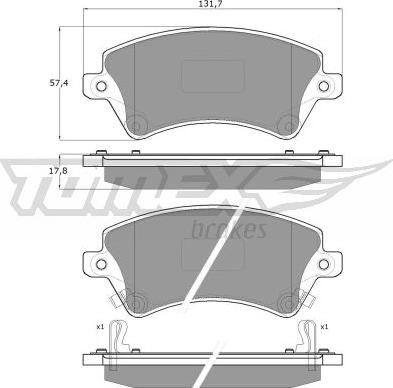 TOMEX brakes TX 13-74 - Гальмівні колодки, дискові гальма autocars.com.ua