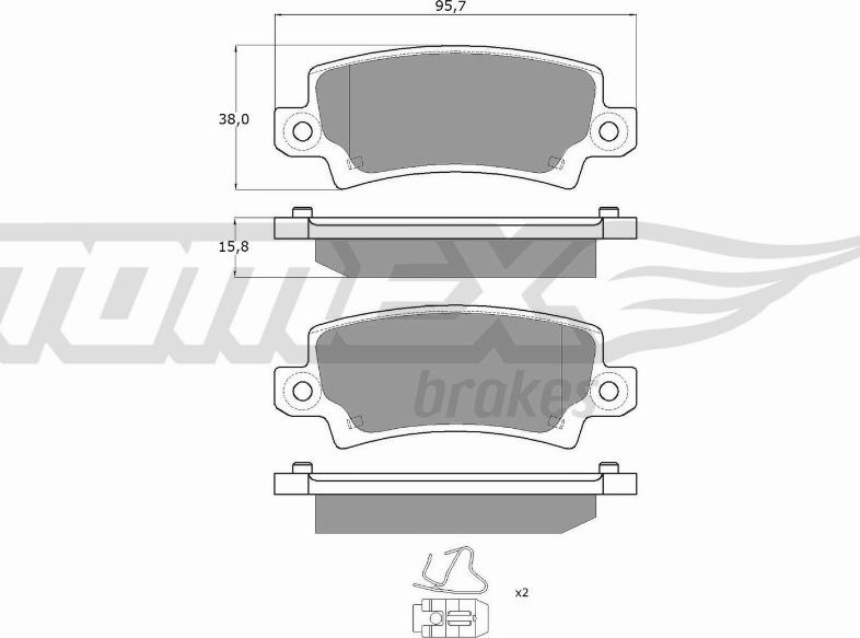 TOMEX brakes TX 13-75 - Гальмівні колодки, дискові гальма autocars.com.ua