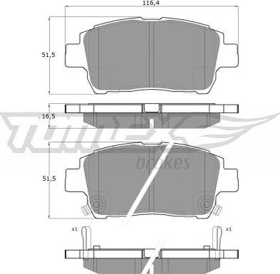 TOMEX brakes TX 13-88 - Тормозные колодки, дисковые, комплект autodnr.net