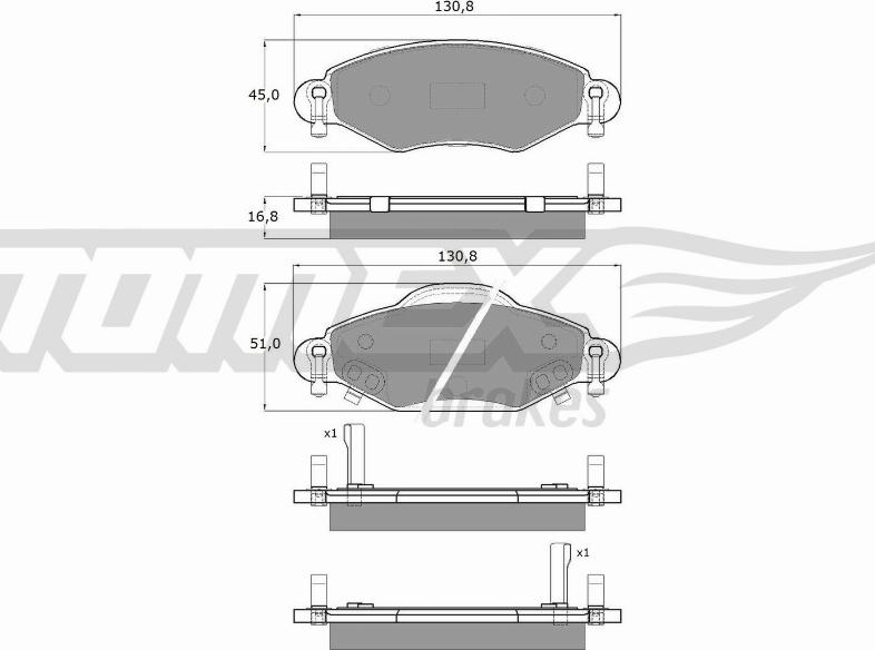 TOMEX brakes TX 13-89 - Гальмівні колодки, дискові гальма autocars.com.ua