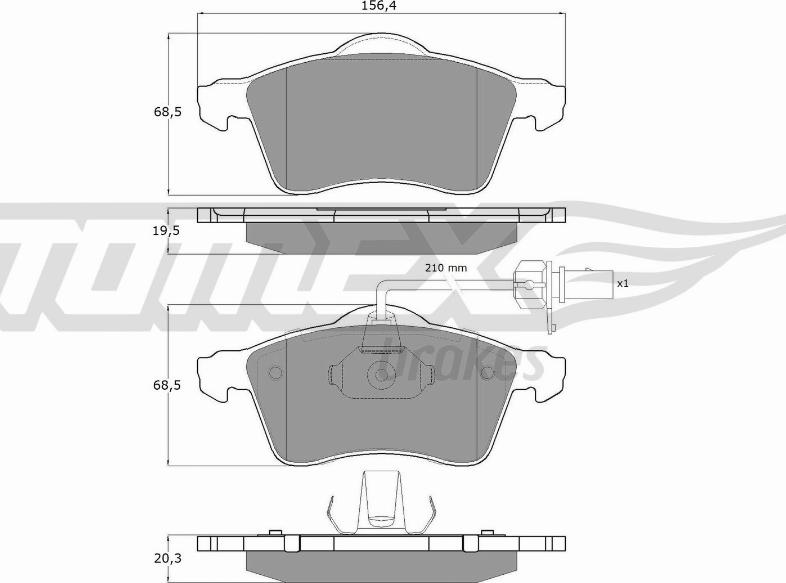 TOMEX brakes TX 13-911 - Гальмівні колодки, дискові гальма autocars.com.ua