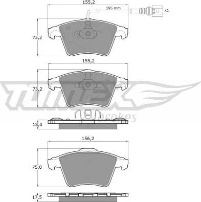 TOMEX brakes TX 13-931 - Тормозные колодки, дисковые, комплект autodnr.net