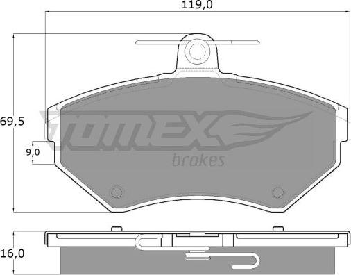 TOMEX brakes TX 13-94 - Тормозные колодки, дисковые, комплект autodnr.net