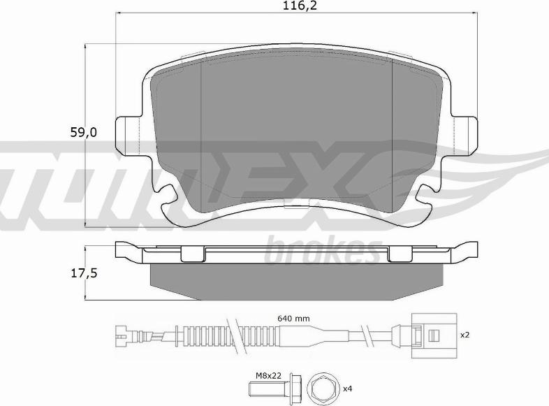 TOMEX brakes TX 13-962 - Гальмівні колодки, дискові гальма autocars.com.ua