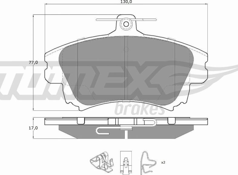 TOMEX brakes TX 14-03 - Гальмівні колодки, дискові гальма autocars.com.ua