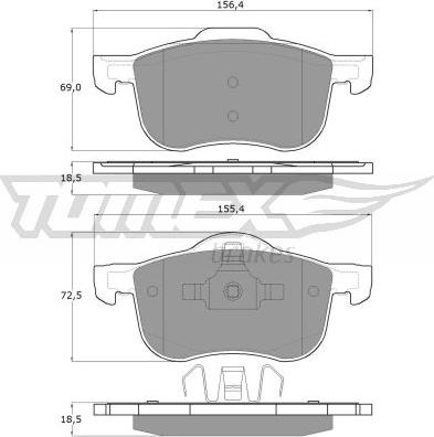 TOMEX brakes TX 14-04 - Гальмівні колодки, дискові гальма autocars.com.ua