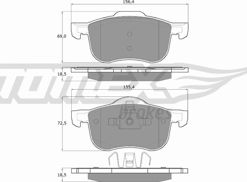 TOMEX brakes TX 14-04 - Гальмівні колодки, дискові гальма autocars.com.ua