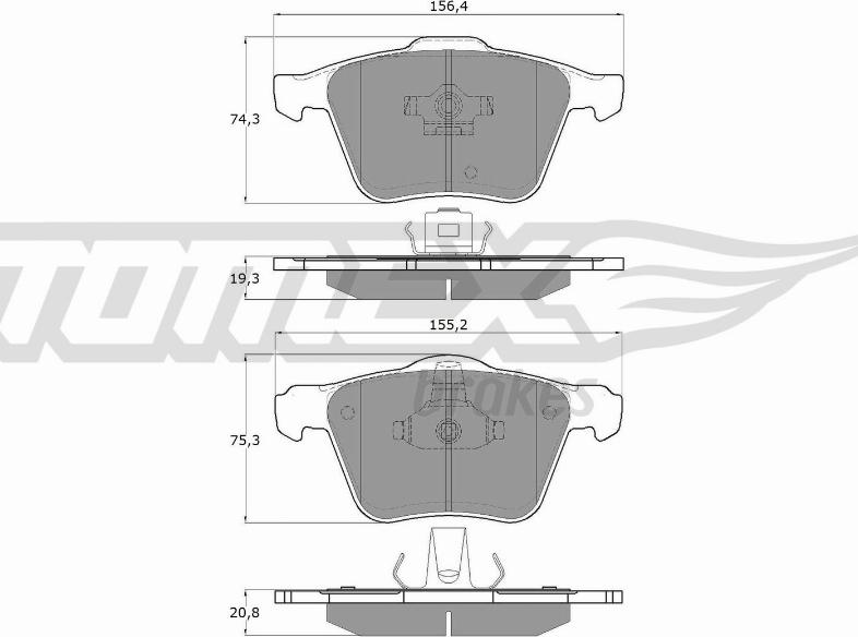 TOMEX brakes TX 14-06 - Тормозные колодки, дисковые, комплект autodnr.net