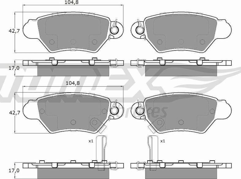 TOMEX brakes TX 14-12 - Гальмівні колодки, дискові гальма autocars.com.ua