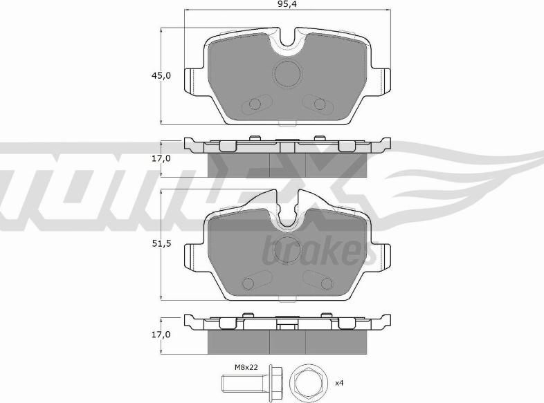 TOMEX brakes TX 14-34 - Гальмівні колодки, дискові гальма autocars.com.ua