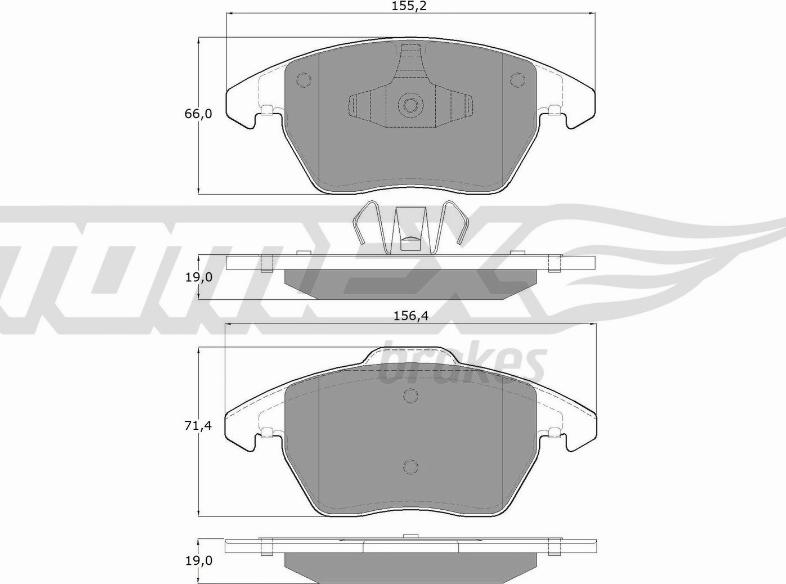 TOMEX brakes TX 14-38 - Гальмівні колодки, дискові гальма autocars.com.ua