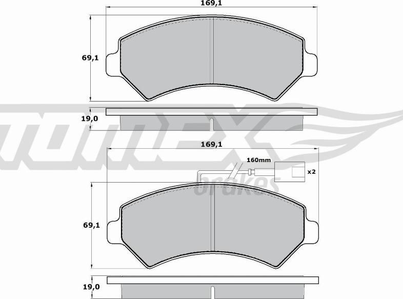 TOMEX brakes TX 14-401 - Тормозные колодки, дисковые, комплект autodnr.net