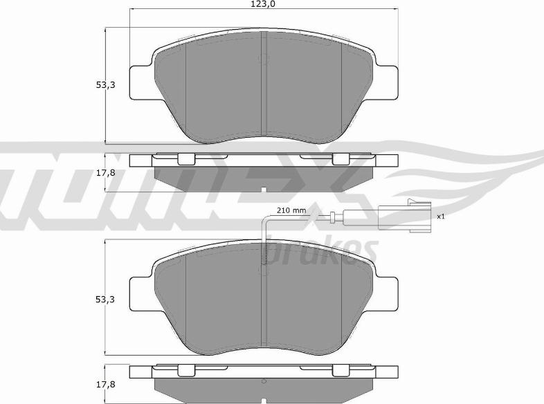 TOMEX brakes TX 14-44 - Гальмівні колодки, дискові гальма autocars.com.ua