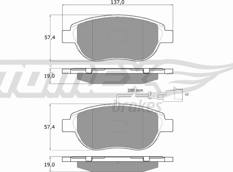 TOMEX brakes TX 14-45 - Гальмівні колодки, дискові гальма autocars.com.ua