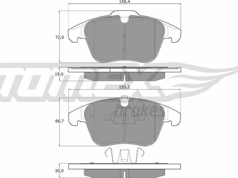 TOMEX brakes TX 14-47 - Гальмівні колодки, дискові гальма autocars.com.ua