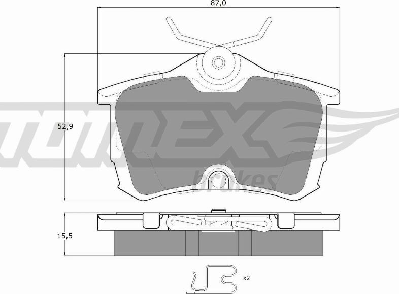 TOMEX brakes TX 14-51 - Гальмівні колодки, дискові гальма autocars.com.ua