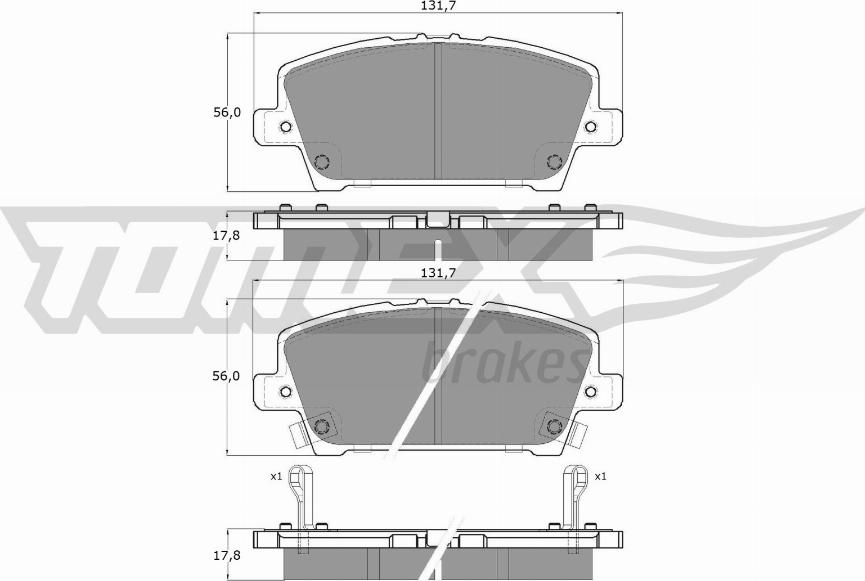 TOMEX brakes TX 14-52 - Гальмівні колодки, дискові гальма autocars.com.ua