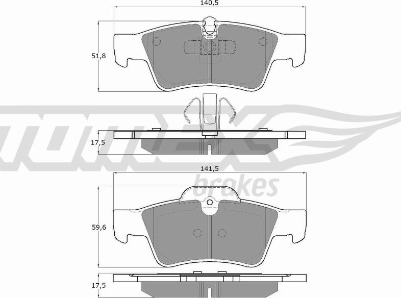 TOMEX brakes TX 14-58 - Гальмівні колодки, дискові гальма autocars.com.ua