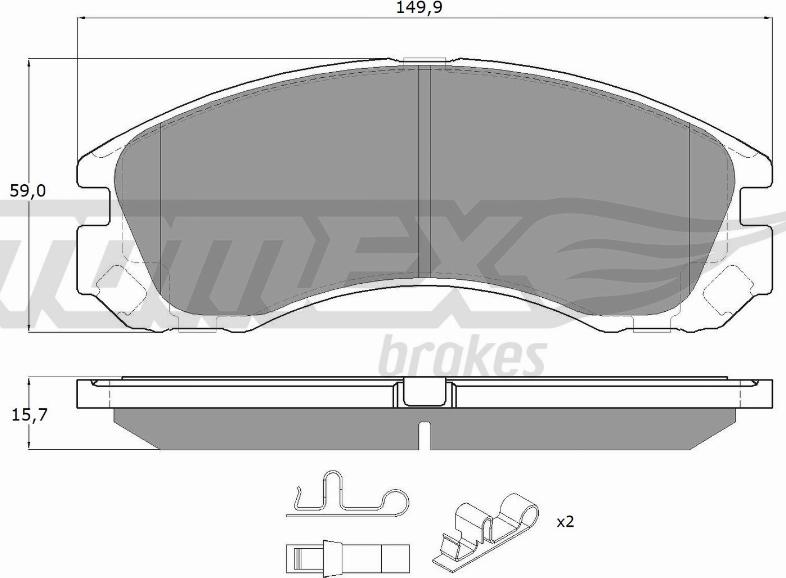 TOMEX brakes TX 14-60 - Тормозные колодки, дисковые, комплект autodnr.net