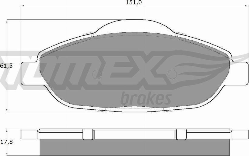 TOMEX brakes TX 14-66 - Тормозные колодки, дисковые, комплект autodnr.net