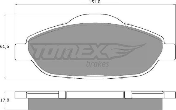 TOMEX brakes TX 14-66 - Тормозные колодки, дисковые, комплект autodnr.net