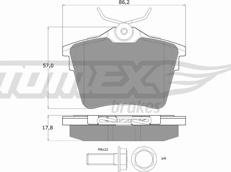 TOMEX brakes TX 14-69 - Гальмівні колодки, дискові гальма autocars.com.ua