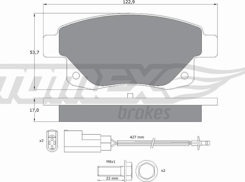 TOMEX brakes TX 14-75 - Гальмівні колодки, дискові гальма autocars.com.ua