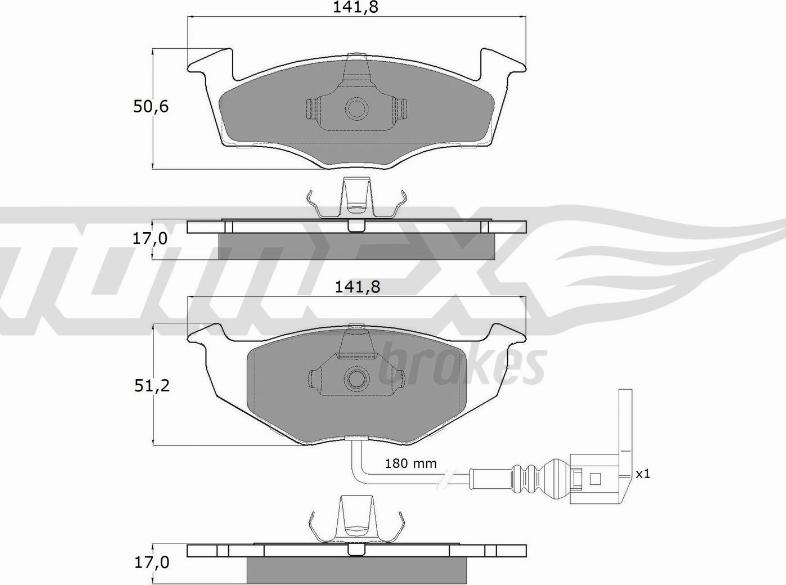 TOMEX brakes TX 14-78 - Тормозные колодки, дисковые, комплект autodnr.net