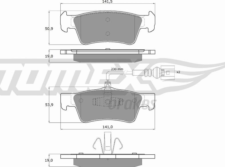 TOMEX brakes TX 14-80 - Гальмівні колодки, дискові гальма autocars.com.ua