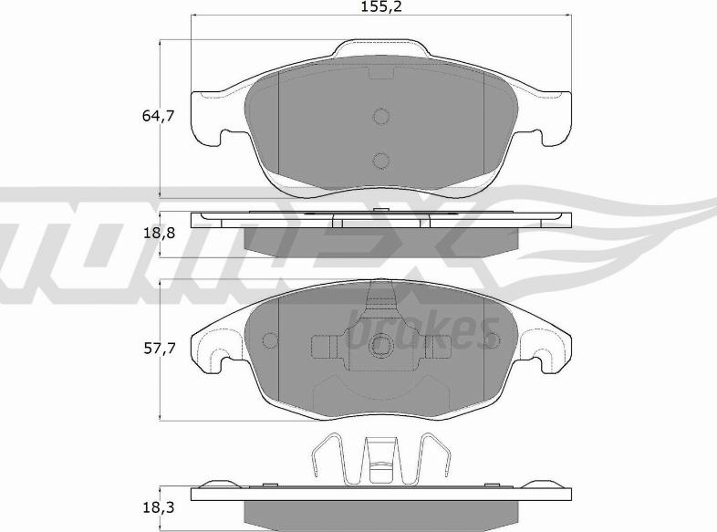 TOMEX brakes TX 14-84 - Гальмівні колодки, дискові гальма autocars.com.ua