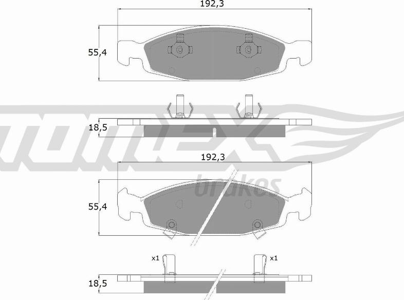 TOMEX brakes TX 14-89 - Гальмівні колодки, дискові гальма autocars.com.ua