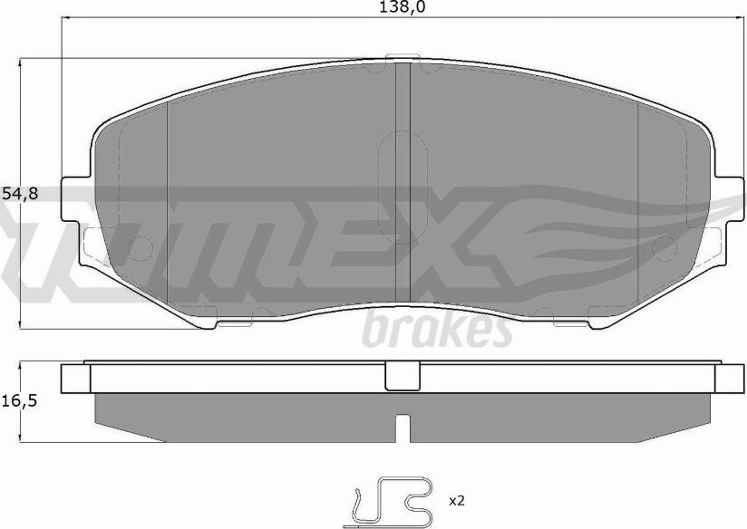 TOMEX brakes TX 14-92 - Гальмівні колодки, дискові гальма autocars.com.ua